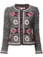 Bazar Deluxe Patterned Tweed Jacket, Women's, Size: 42, Black, Polyester/spandex/elastane