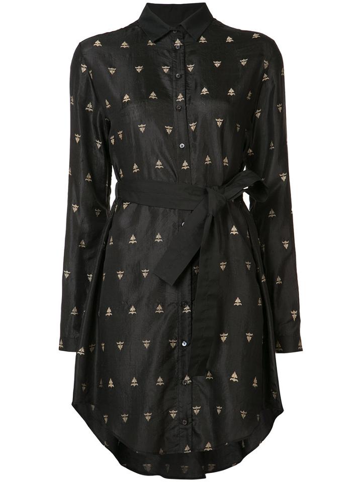 Maiyet - Embroidered Shirt Dress - Women - Silk/cotton - 0, Black, Silk/cotton