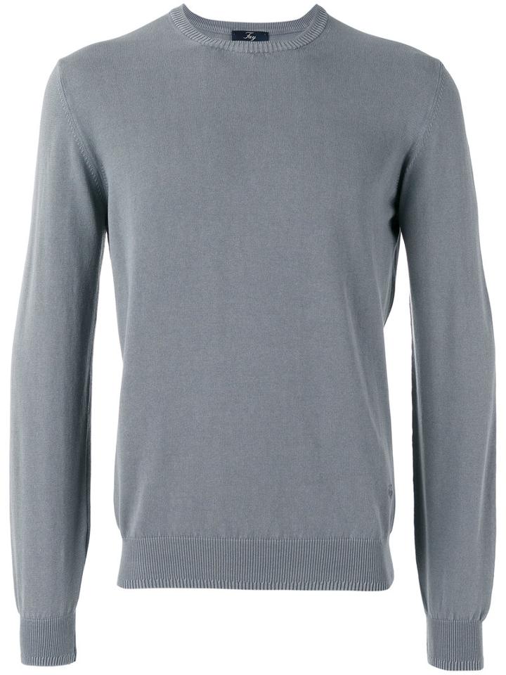 Fay Crew-neck Jumper, Men's, Size: 54, Grey, Cotton