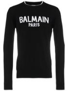 Balmain Logo-embroidered Wool Jumper - Black