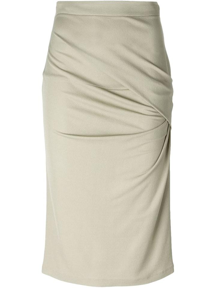 Givenchy Gathered Pencil Skirt, Women's, Size: 42, Nude/neutrals, Viscose/acetate/silk