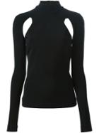 David Koma Long Sleeve Cut-out Detail Top, Women's, Size: 10, Black, Polyamide/spandex/elastane/viscose