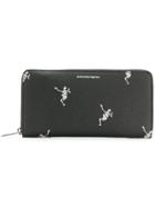 Alexander Mcqueen Dancing Skeleton Continental Wallet - Black