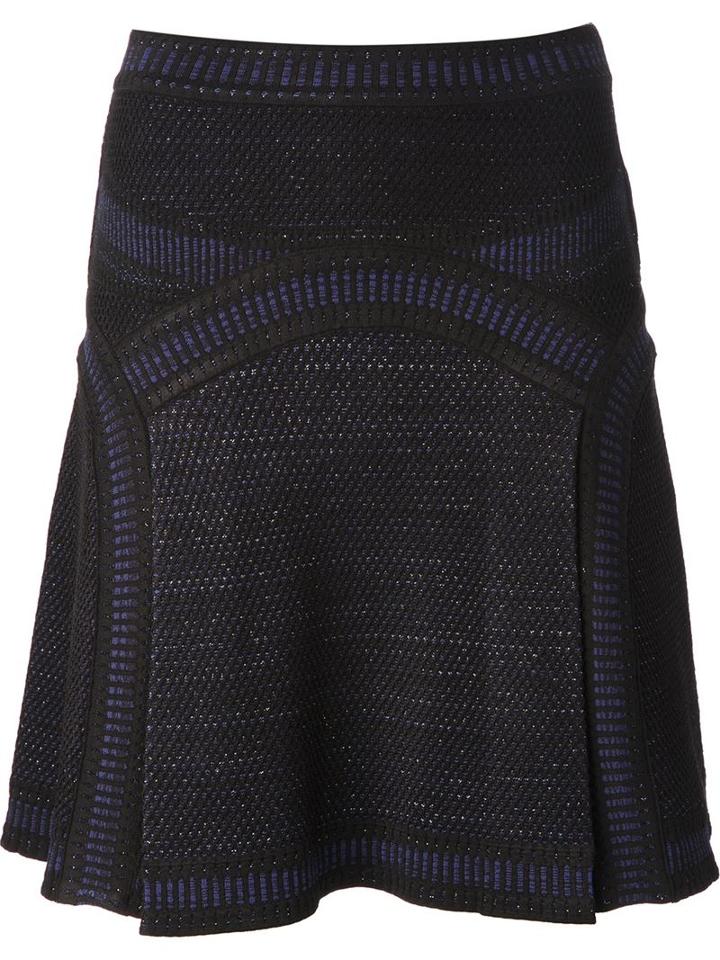 Roberto Cavalli Crochet Knit Flared Skirt, Women's, Size: 42, Black, Viscose/polyamide/polyester/spandex/elastane