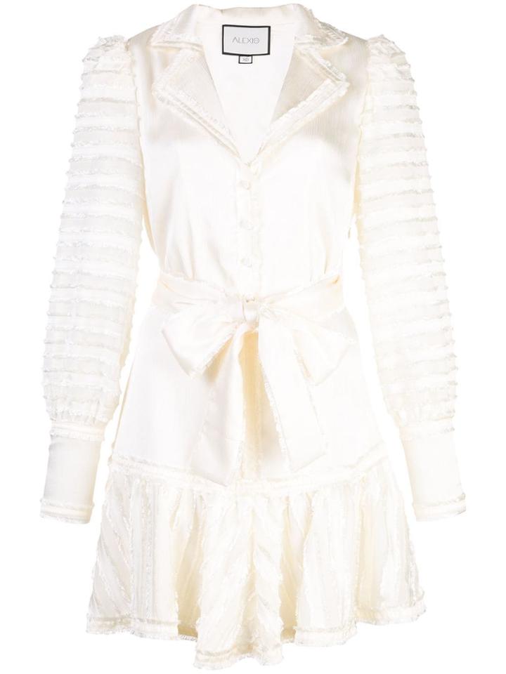 Alexis Belted Shirt Dress - White