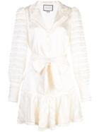 Alexis Belted Shirt Dress - White