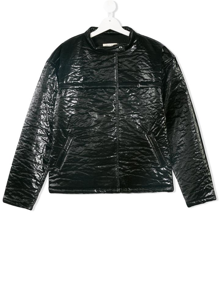 Andorine Textured Patent Jacket - Black
