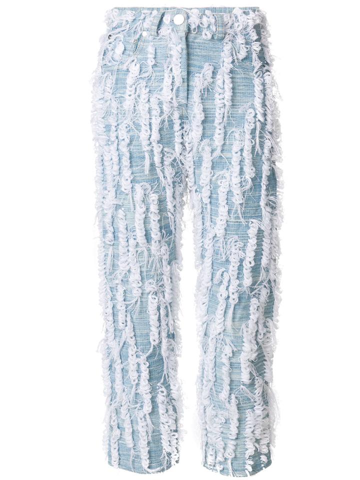 Faustine Steinmetz Handwoven Loop Cropped Jeans - Blue