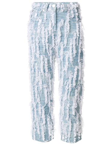 Faustine Steinmetz Handwoven Loop Cropped Jeans - Blue