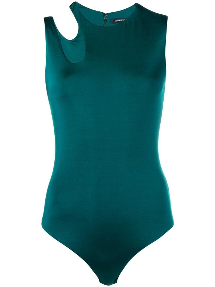 Cushnie Asymmetric Cut-out Bodysuit - Green