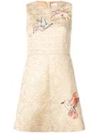 Red Valentino Bird Appliqué Jacquard Dress, Women's, Size: 40, Nude/neutrals, Cotton/polyester/polyamide/polyester
