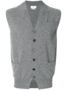 Ballantyne V-neck Knitted Gilet - Grey