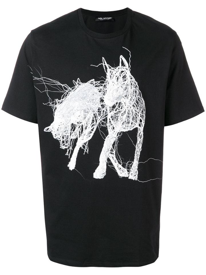 Neil Barrett Horse Print T-shirt - Black