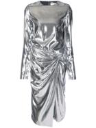 Saint Laurent Gathered Waist Dress - Grey
