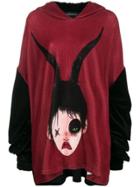 Barbara Bologna Printed Oversized Hoodie - Red