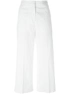 Rochas Textured Cropped Trousers, Women's, Size: 40, White, Cotton/polyamide/silk