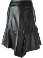 Givenchy Leather Peplum Skirt, Women's, Size: 38, Black, Lamb Skin/acetate/viscose/acrylic