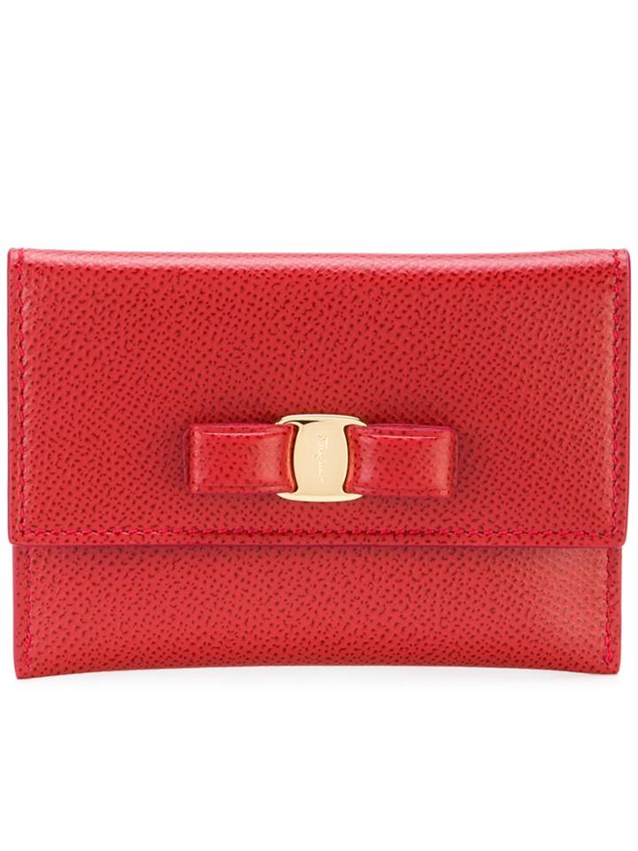 Salvatore Ferragamo Vara Card Case - Red
