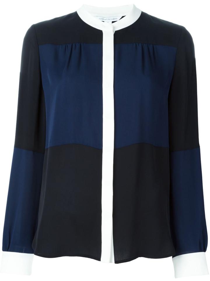 Diane Von Furstenberg 'dillon' Blouse, Women's, Size: 4, Blue, Silk