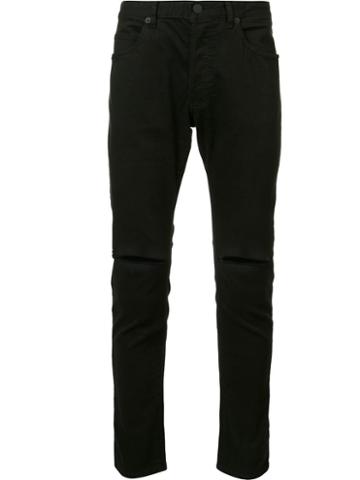 Daniel Patrick Ripped Knee Slim Fit Jeans, Men's, Size: 32, Black, Cotton/spandex/elastane