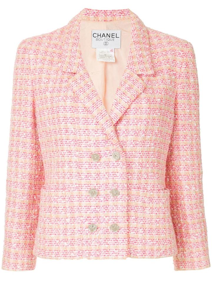 Chanel Vintage Long Sleeve Tweed Jacket - Pink