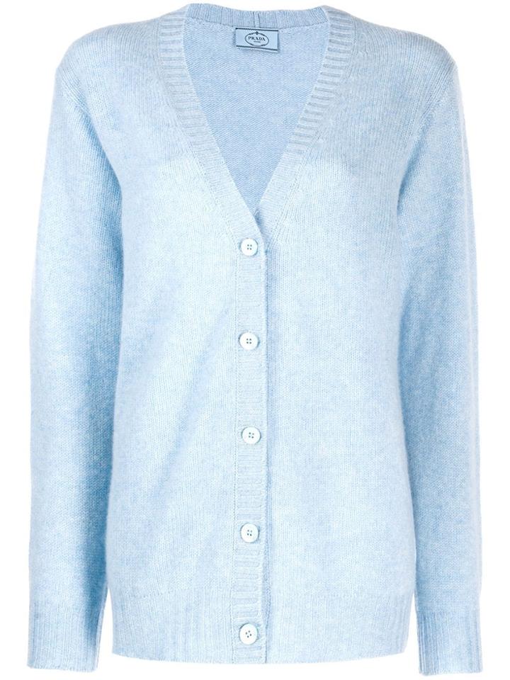 Prada Oversized Knitted Cardigan - Blue