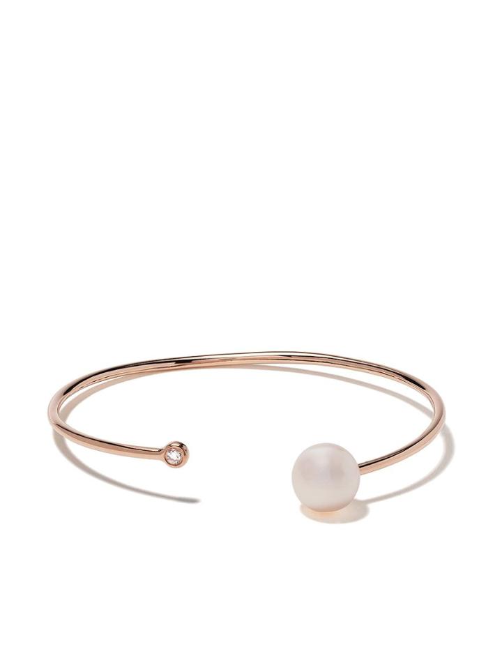 Yoko London 18kt Rose Gold Novus Freshwater Pearl And Diamond Cuff - 9