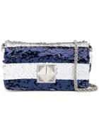 Sonia Rykiel Striped Sequinned Crossbody Bag - Blue