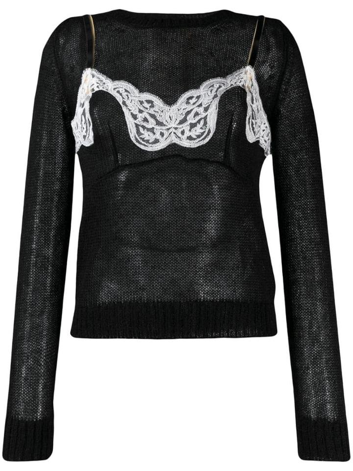 Nº21 Lingerie Top Jumper - Black