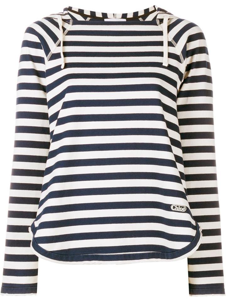 Chloé Stripe Cotton-jersey Hoodie