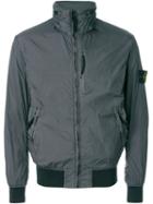 Stone Island Ribbed Hem Zip Jacket, Men's, Size: M, Grey, Polyamide/cotton/polyurethane Resin