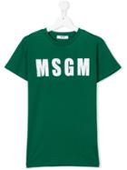 Msgm Kids Logo Printed T-shirt - Green
