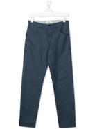 Stone Island Junior Straight Leg Washed Trousers - Blue