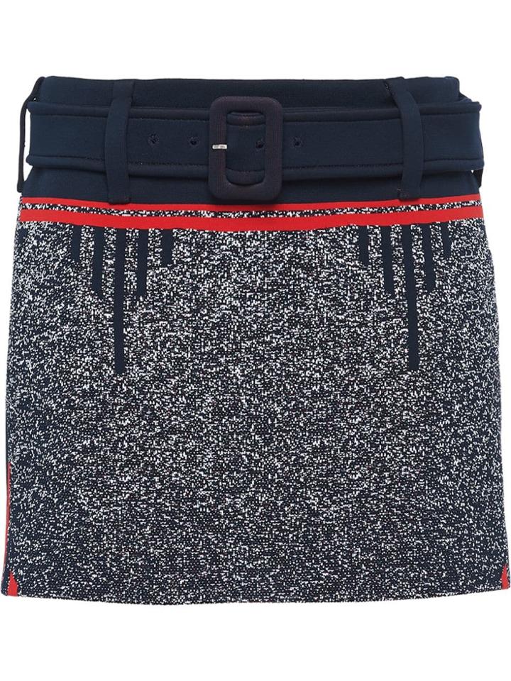 Prada Technical Mouliné Jacquard Skirt - Blue