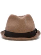 Dsquared2 Hatband Fedora, Men's, Size: Medium, Brown, Wool