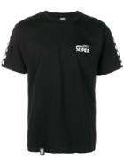 Vision Of Super Checkered Sleeve Logo T-shirt - Black