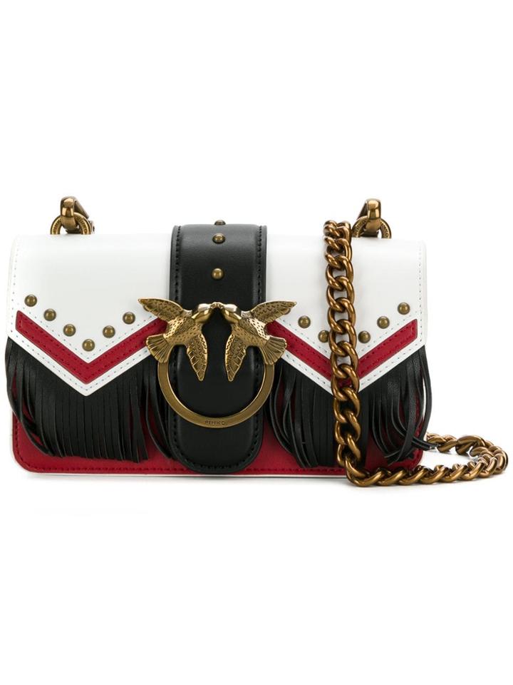 Pinko Mini Love Tricolour Shoulder Bag - White