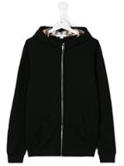Burberry Kids Haymarket Check Lined Hoodie - Black