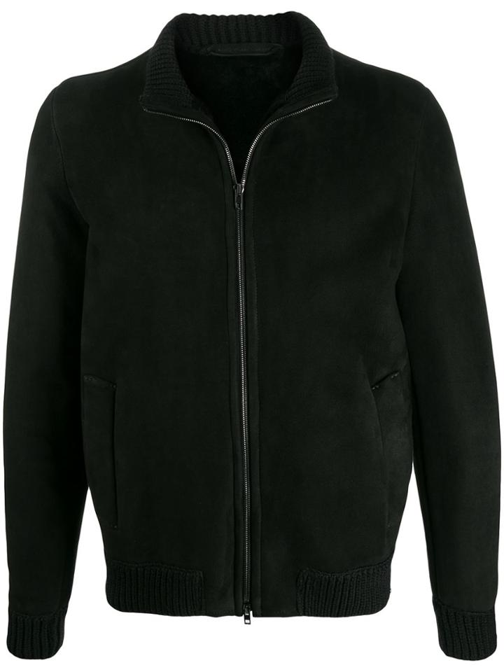 Salvatore Santoro Shearling Bomber Jacket - Black
