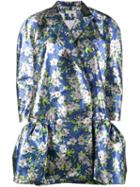 Delpozo - Floral Jacquard Coat - Women - Silk/cotton/polyester - 36, Blue, Silk/cotton/polyester