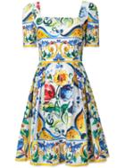 Dolce & Gabbana Majolica Print Dress, Women's, Size: 44, Cotton