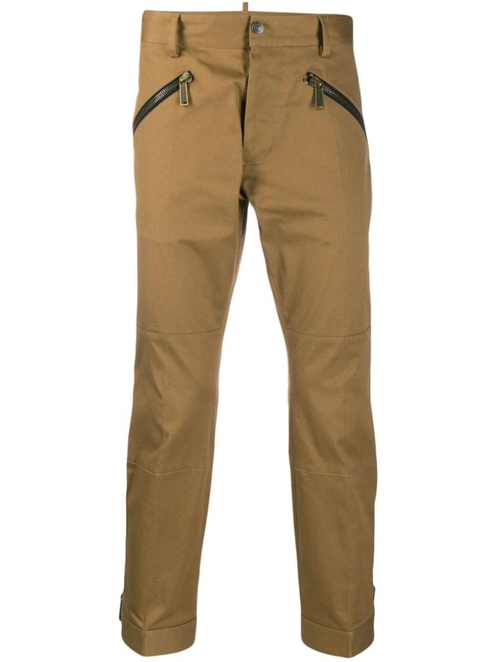 Dsquared2 Cropped Zip Trousers - Brown