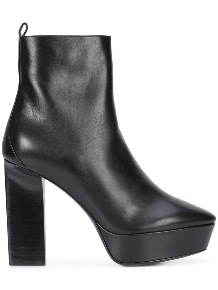 Saint Laurent Vika 95 Platform Ankle Boots - Black