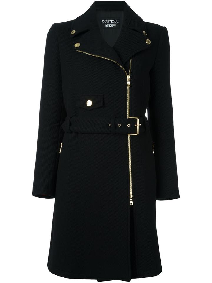 Boutique Moschino Zipped Double Breasted Coat