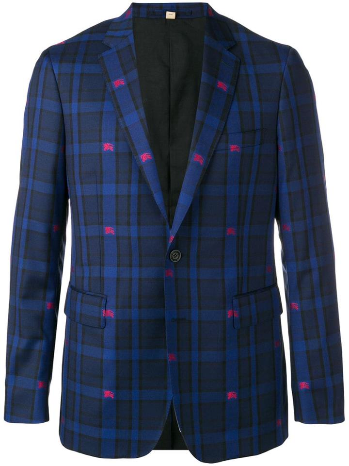 Burberry Equestrian Knight Check Jacket - Blue