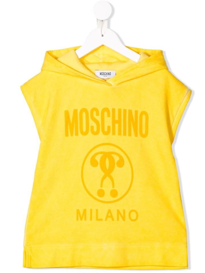 Moschino Kids Teen Logo Print Hooded T-shirt - Yellow