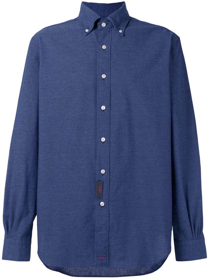 Mp Massimo Piombo - Plain Shirt - Men - Cotton/polyester - 42, Blue, Cotton/polyester