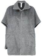Fabiana Filippi - Short-sleeve Oversized Coat - Women - Alpaca/merino - One Size, Grey, Alpaca/merino