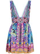 Camilla Embellished Printed Mini Dress, Women's, Size: 10, Silk