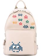 Anya Hindmarch Mini Space Invaders Backpack, Grey, Leather
